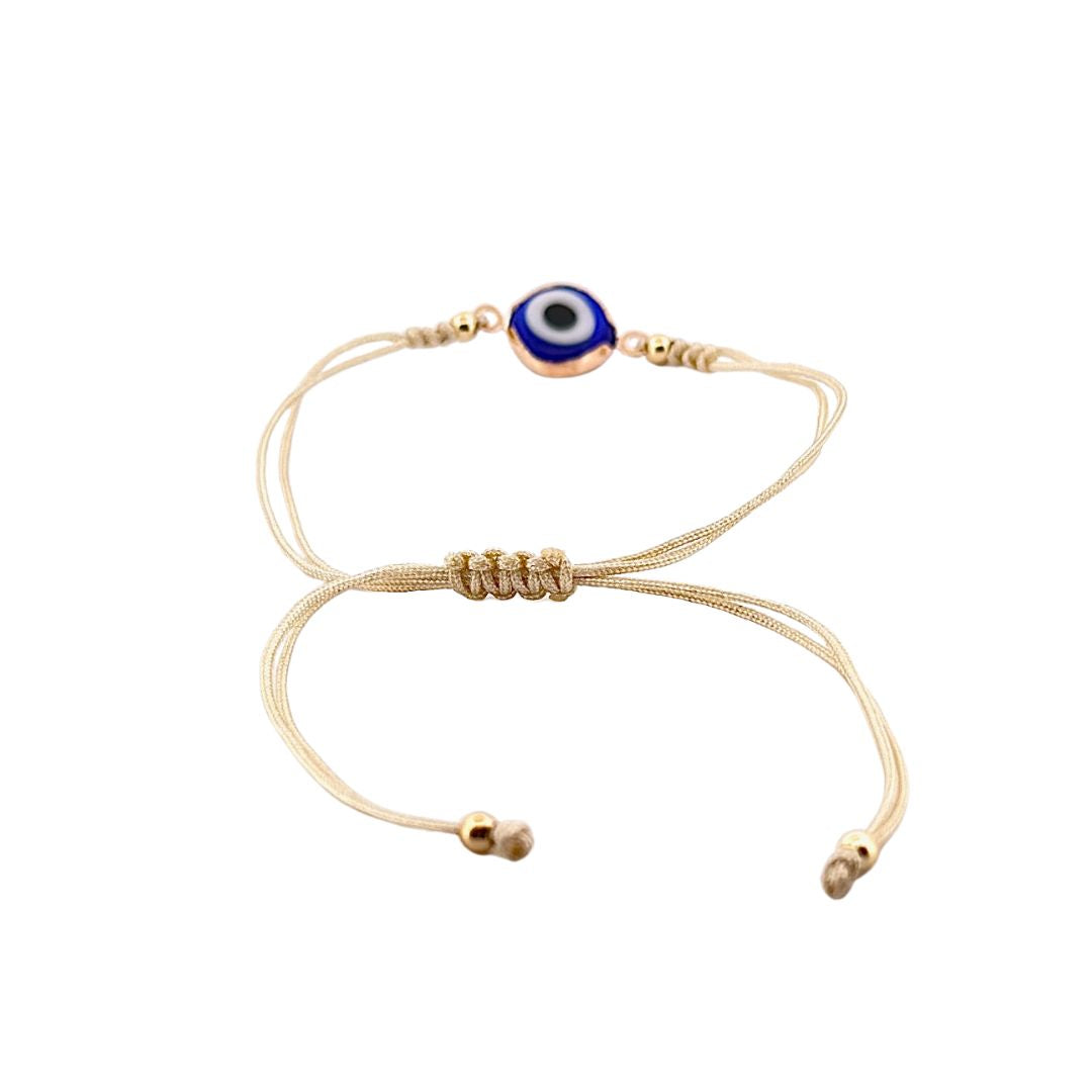 Cute4Girls Boho Gaze, Adjustable Rope Braided Turkish Eye Bracelet.